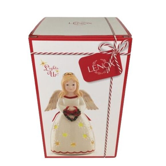 LENOX MERRY & LIGHT Christmas Angel Figurine Sculpture - NEW in BOX - LIGHTS UP! - Picture 13 of 16